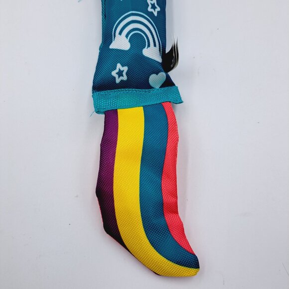 Chew Resistant Rainbow Unicorn Squeaky Crinkle Texture Dog Small Animal Pet Toy - Picture 3 of 7